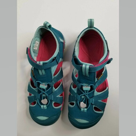KEEN Hiking Trail Seacamp CNX Sandals Shoes Youth Girl 5 Washable Blue Teal - Picture 6 of 10